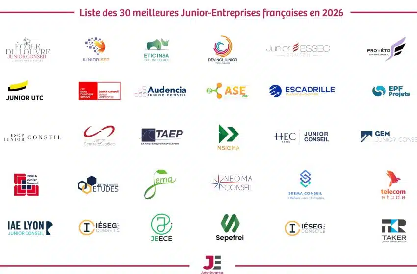 Le classement des 30 meilleures Junior-Entreprises de France en 2026